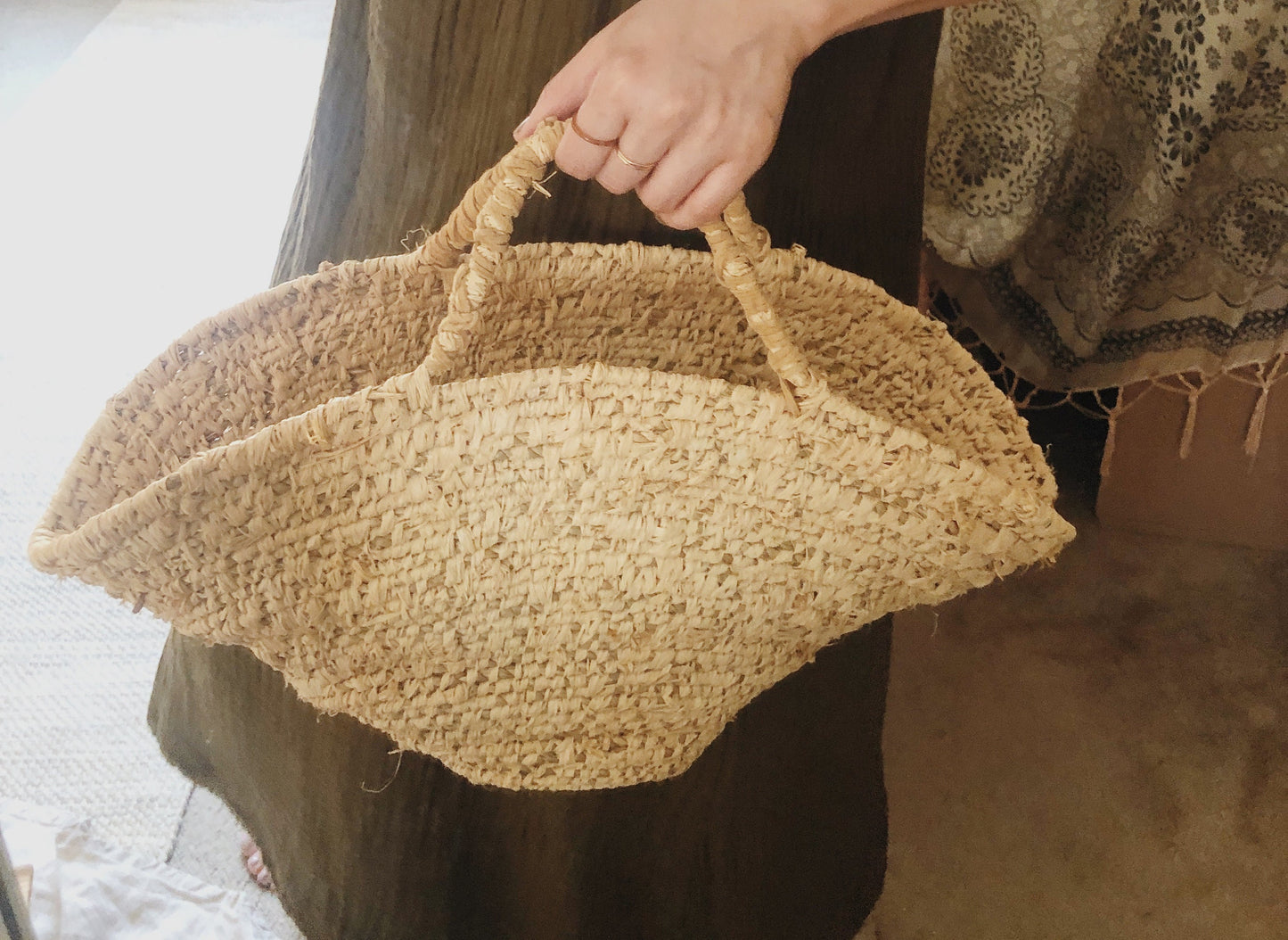 Luna Handwoven Raffia Bag