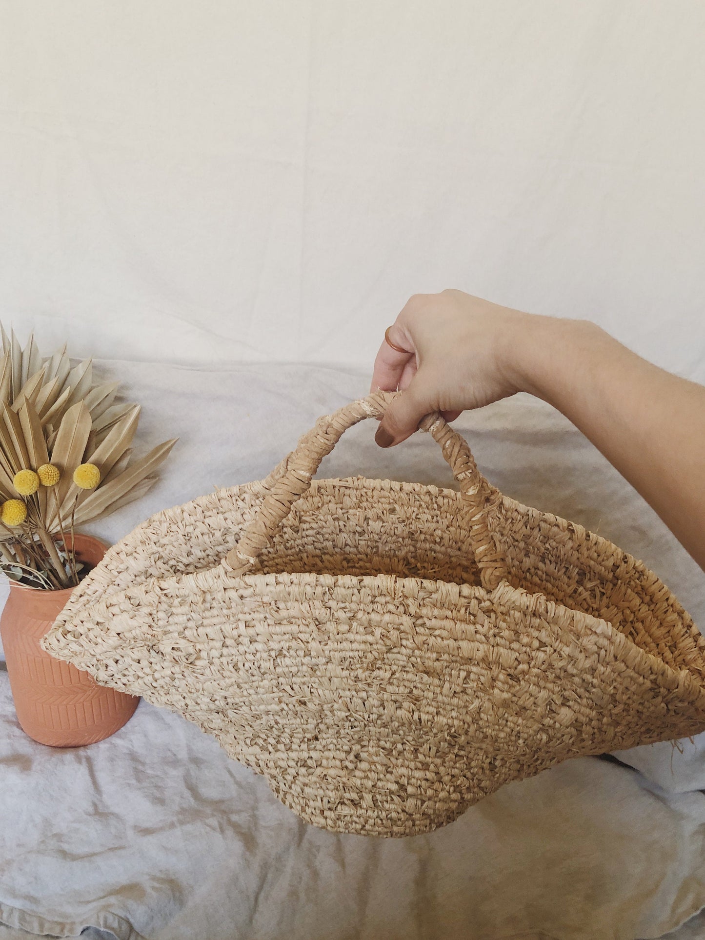 Luna Handwoven Raffia Bag