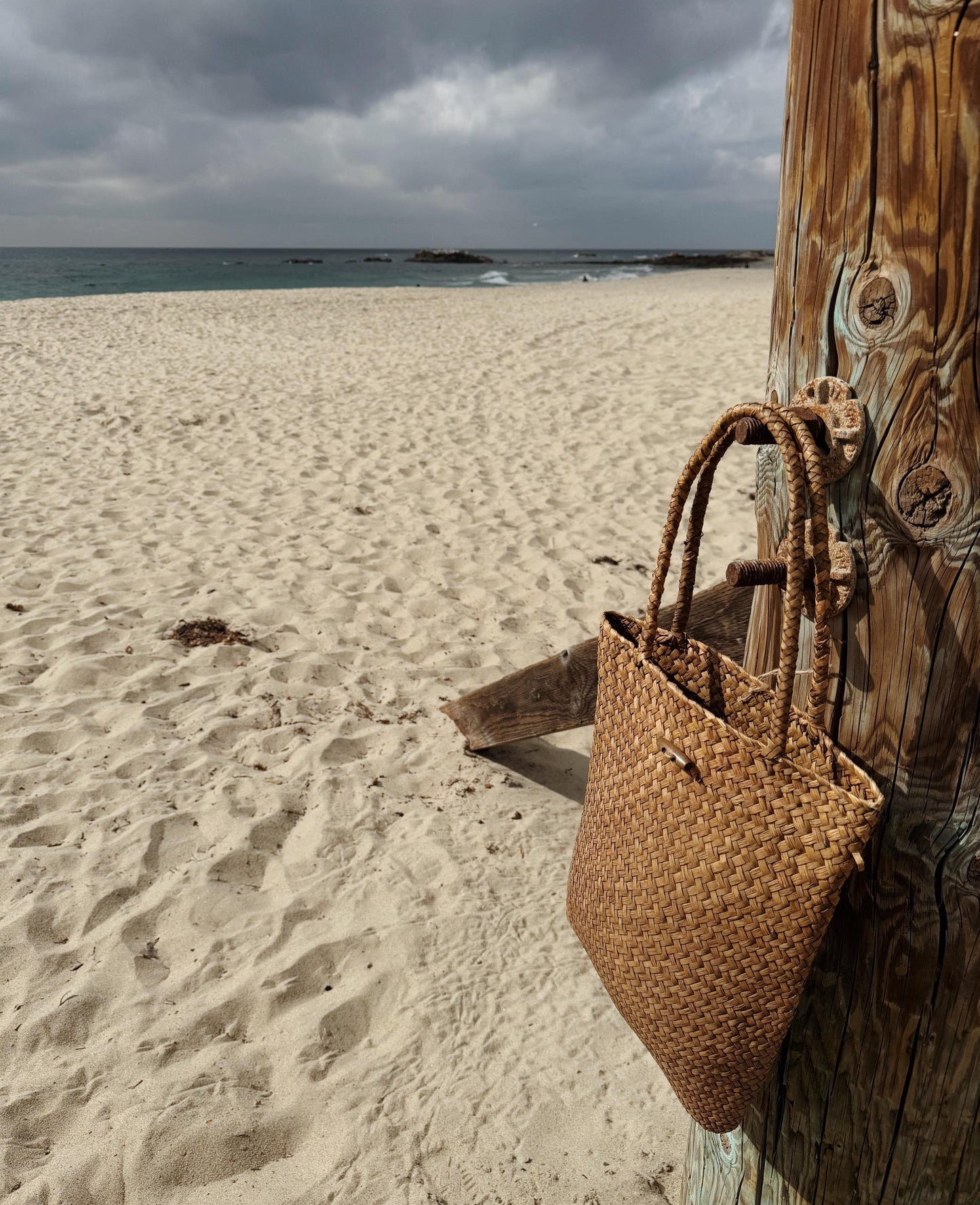 Vintage Palm Leaf Tote - Wheat