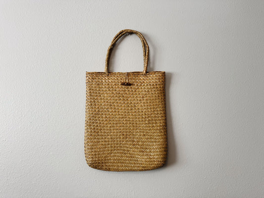 Vintage Palm Leaf Tote- Sand